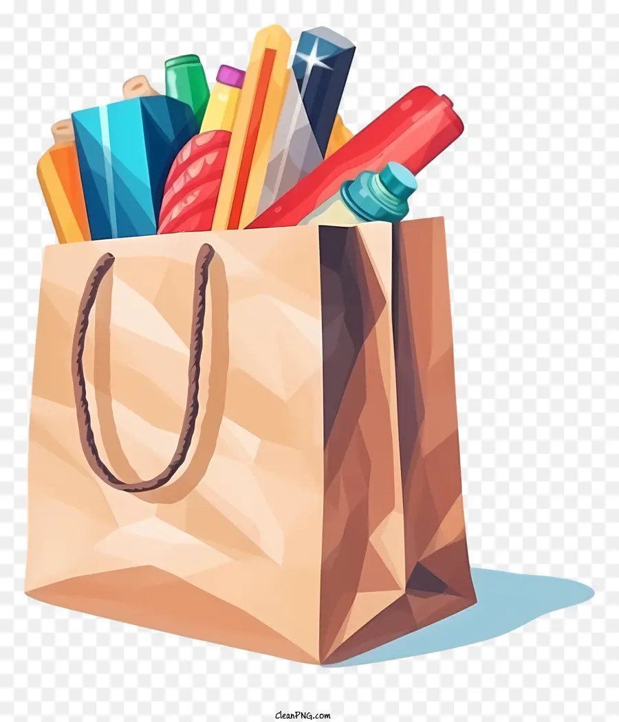 sacchetto - Immagine stilizzata di una borsa per la spesa pulita e organizzata