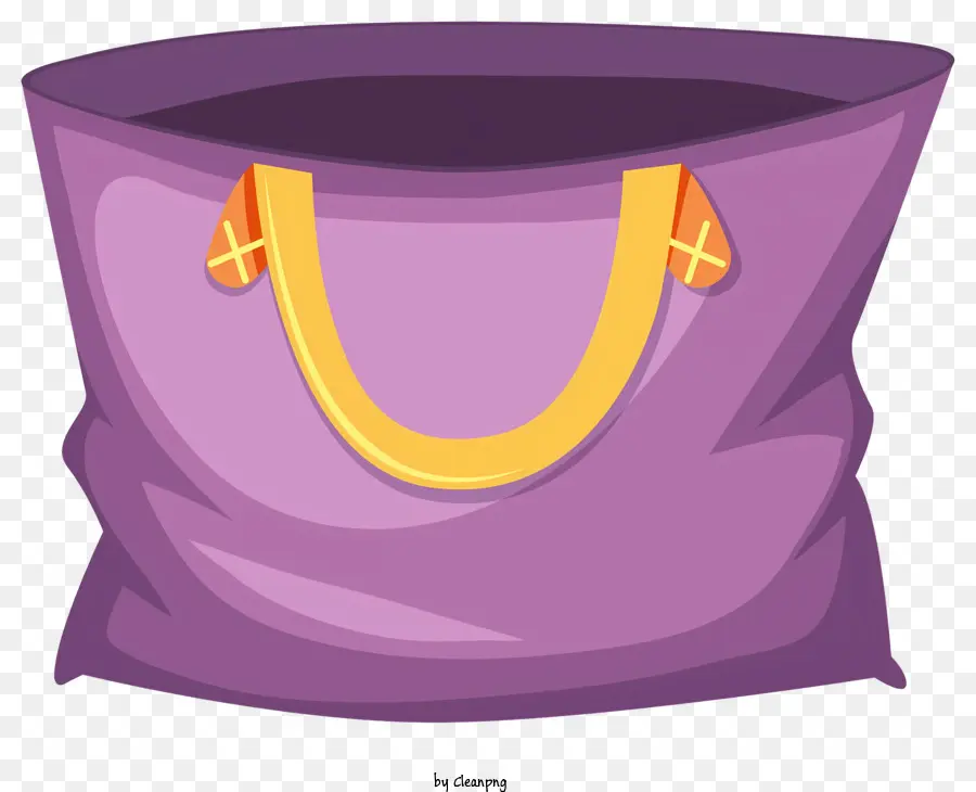 purple bag yellow handle soft fabric bag open top bag small strap bag