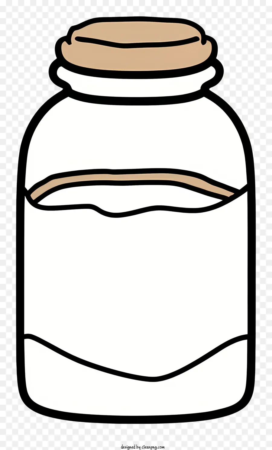 Glasglas Holzdeckel Frischmilch Clear Jar Label - Klares Glas mit frischer Milch gefüllt