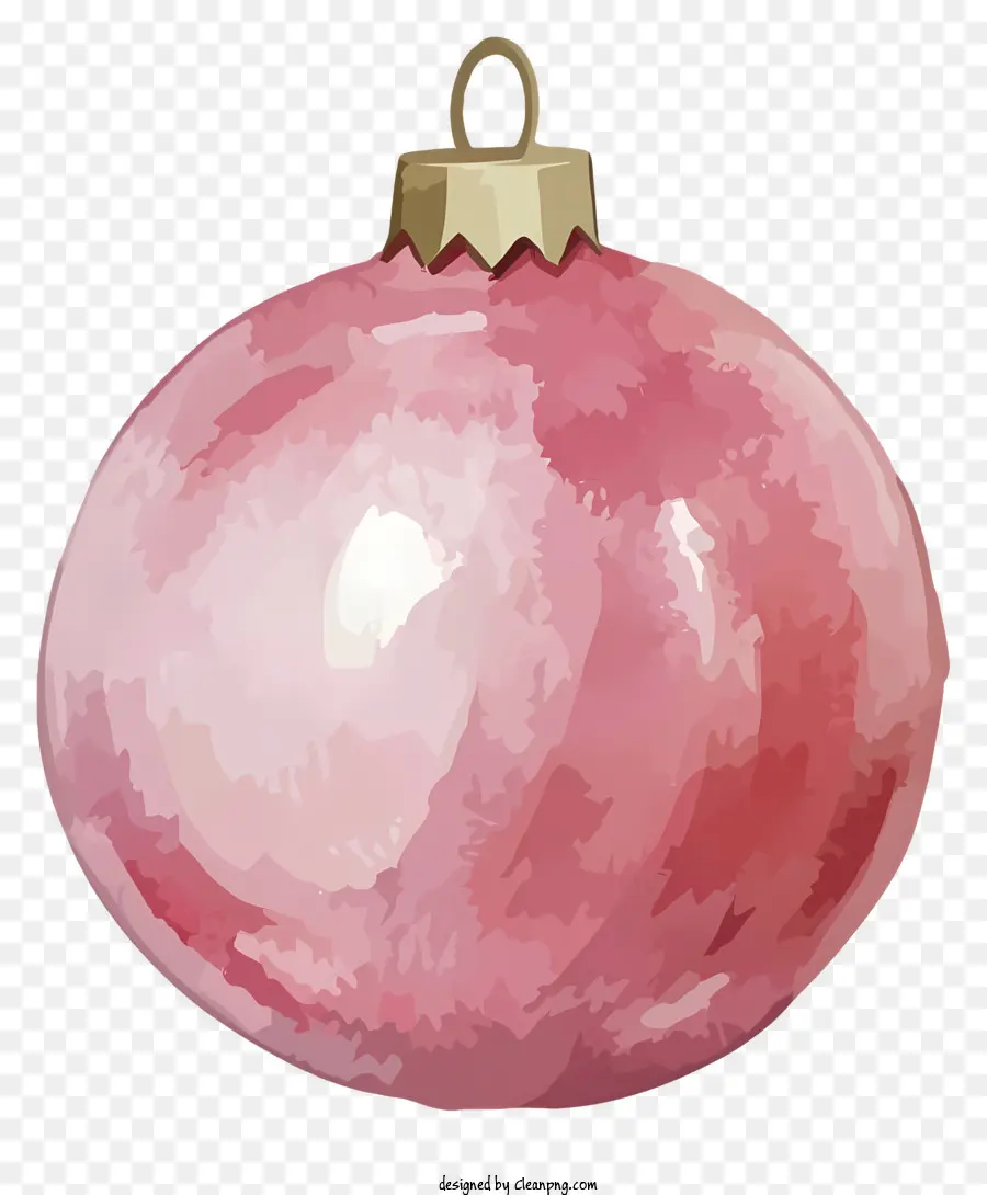 Weihnachtszierde - Aquarell -rosa -Verzierung auf schwarzer Hintergrundkette