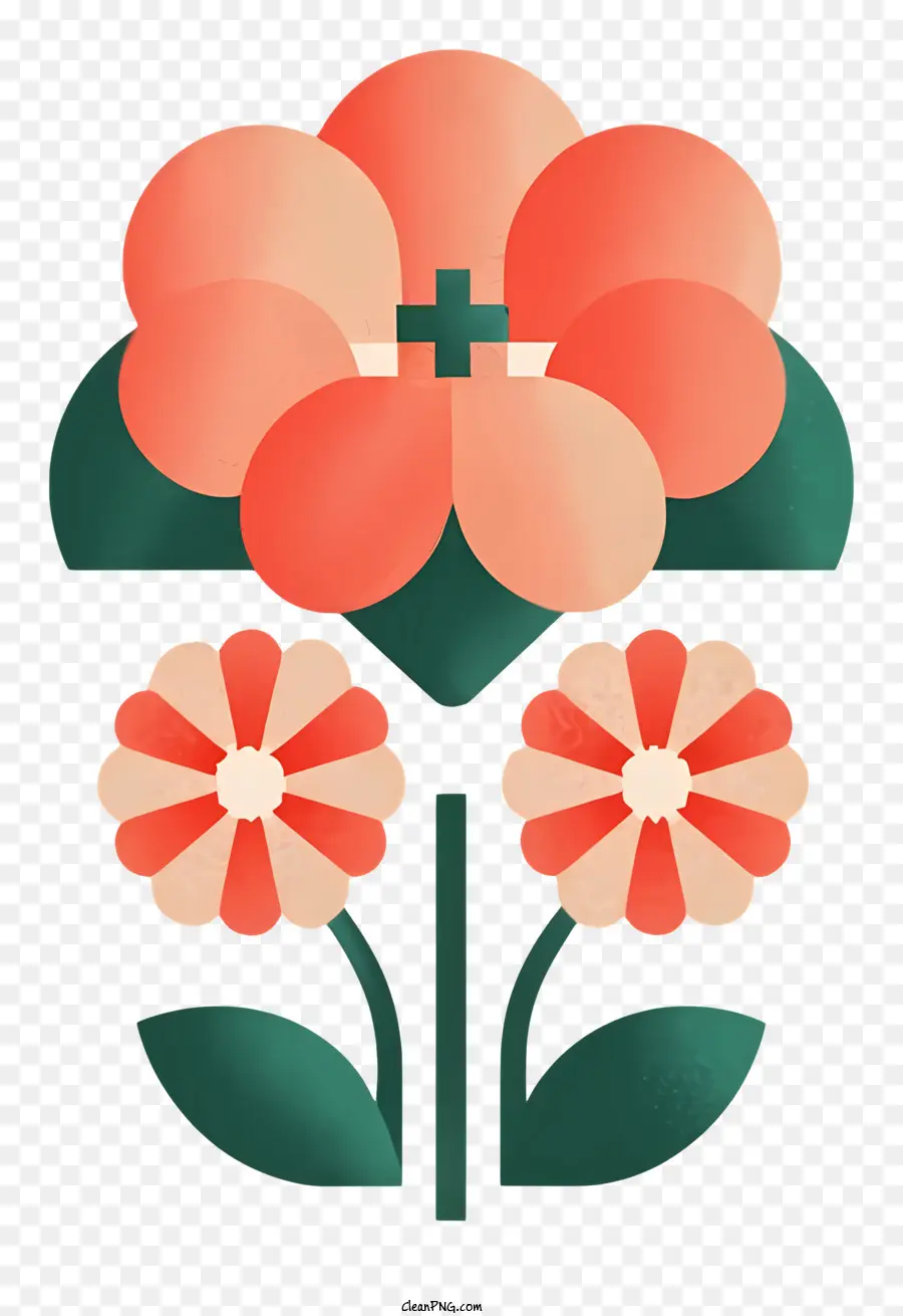 hoa thiết kế - Bóng hoa hình tròn với hoa màu hồng và cam