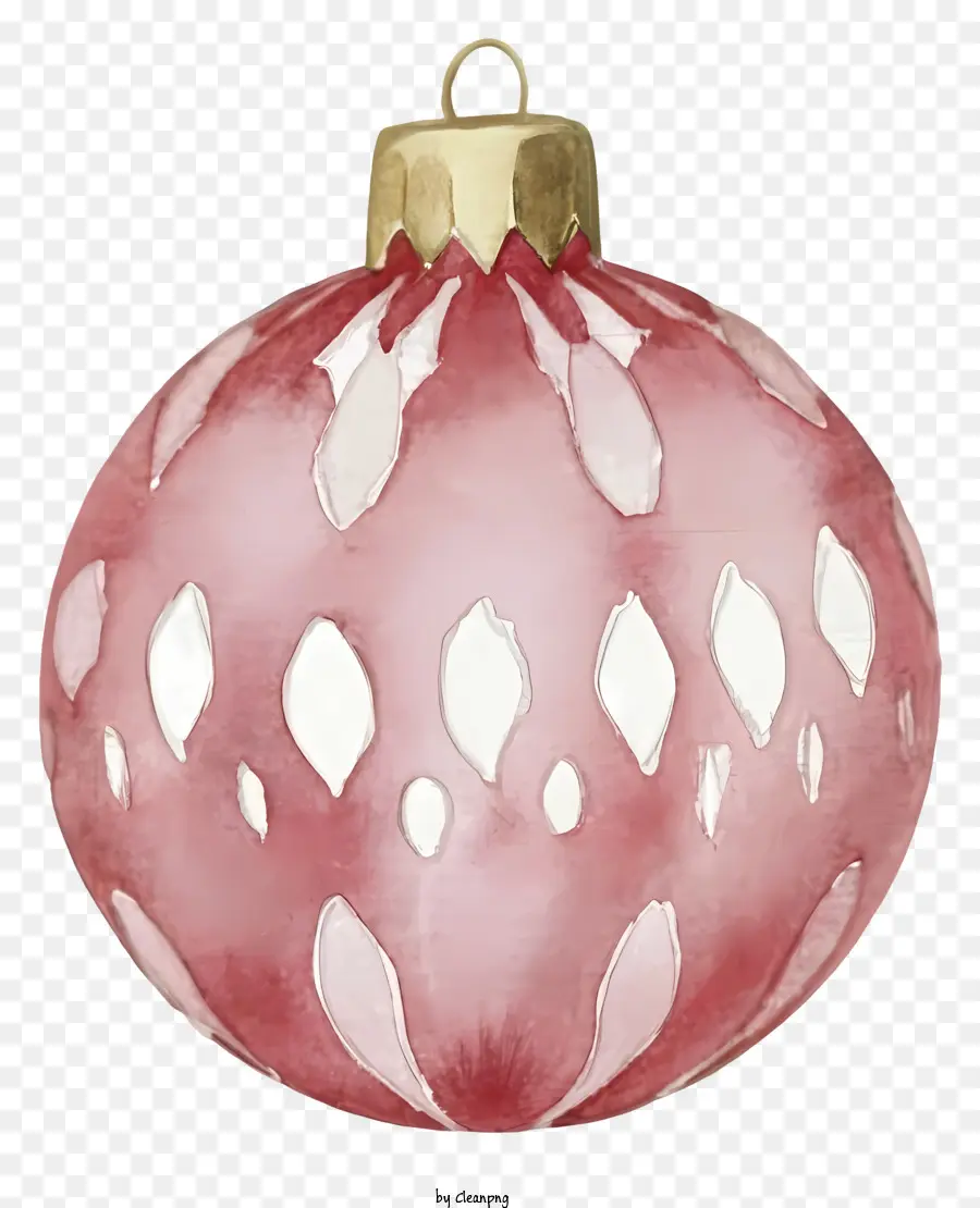 decorazione di natale - Ornamento rosa ad acquerello con motivi complessi e gancio