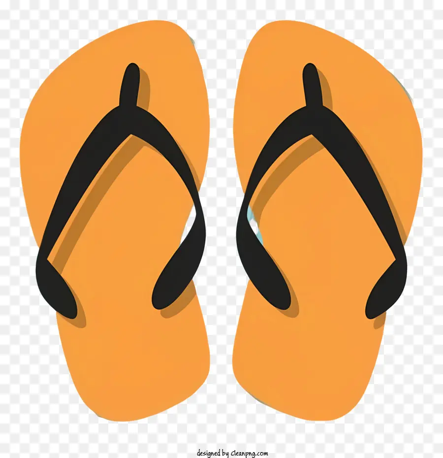 Flip Flops Thongs Orange Flip Flops schwarze Gurtfüße - Orange Flip Flops mit schwarzen Gurten, individueller Verschleiß