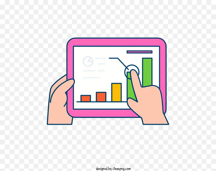 tablet device graph bar chart column chart sales report