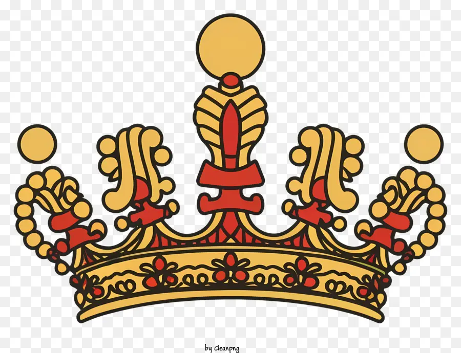 corona - Elegante corona reale con centro rosso e rivestimento d'oro