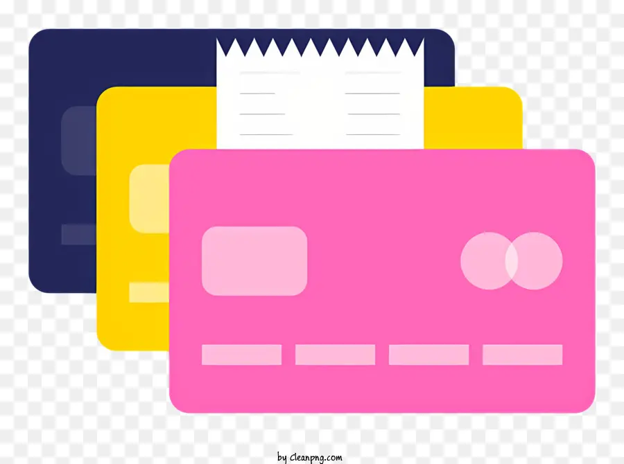 carte di credito Visa American Express (Amex Diversi colori impilati - Tre carte di credito (Visa e Amex) impilate