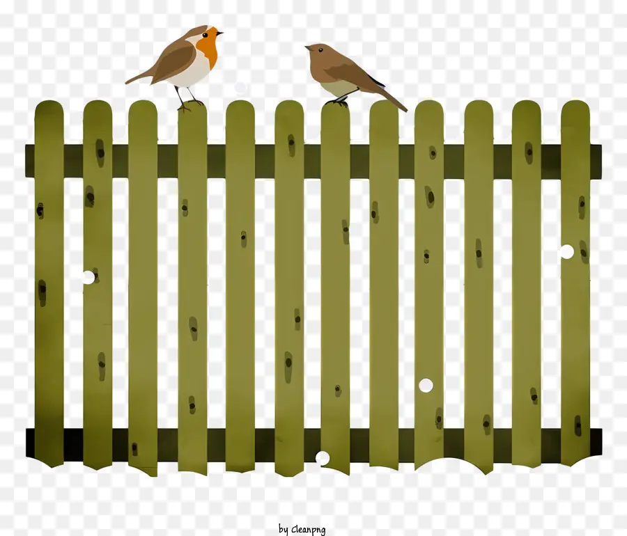 Vögel am Zaun senkrecht Vögel Holzzaun brauner Zaun alter Zaun - Zwei Vögel, die sich auf einen alten braunen Zaun befinden