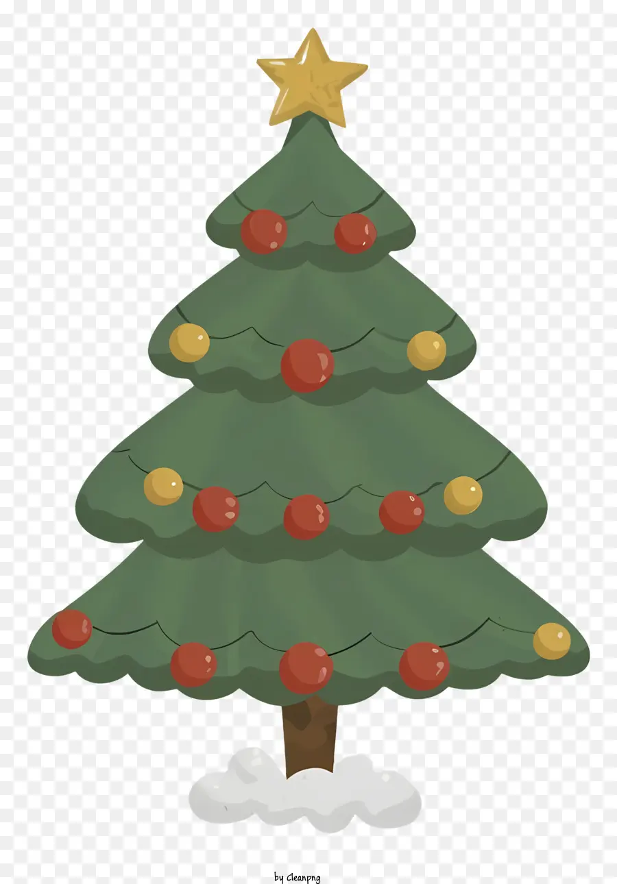 Weihnachtsbaumschmuck - Festlicher Weihnachtsbaum mit Lichtern und Dekorationen