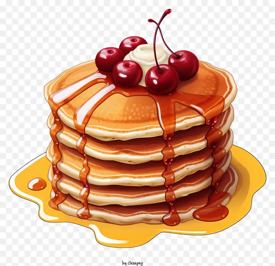 pancakes cherry syrup stack gap