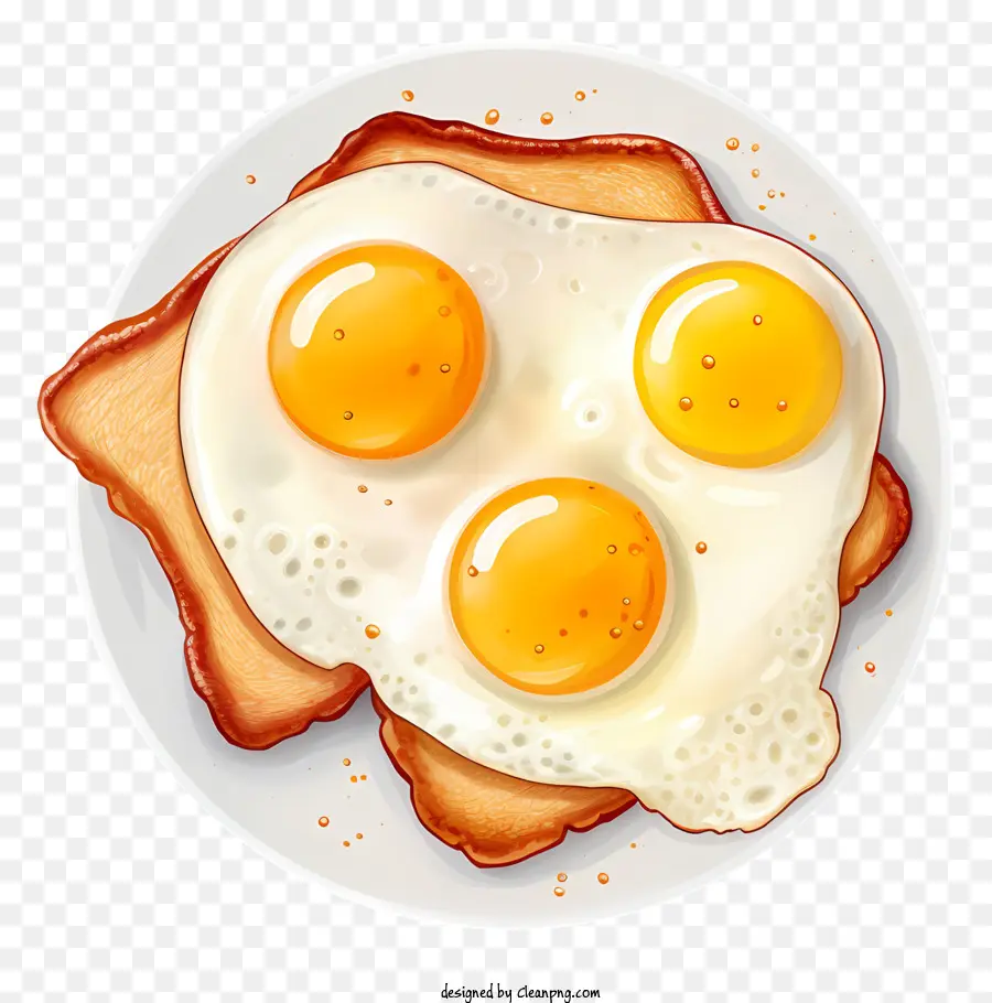 Toast gebratene Eier Frühstücks Essen Brunch - Toast mit zwei gebratenen Eiern, einer zentriert