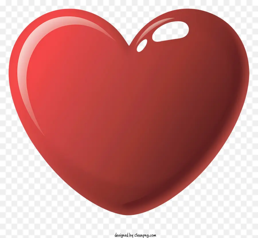 Herzform - Unregelmäßiges rotes Herz auf schwarzem Hintergrund