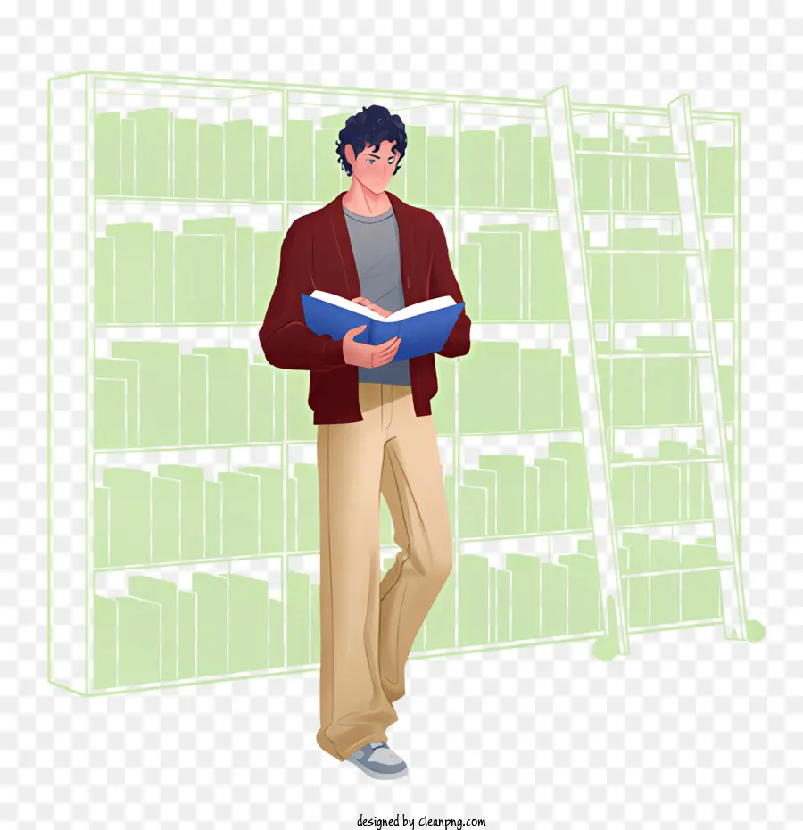 Brille - Mann mit Buch in der Hand vor dem grünen Bildschirm