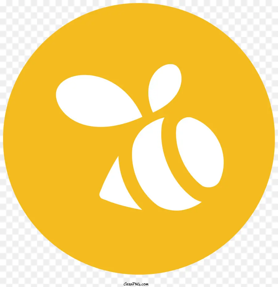 gelber Kreis - Gelbe kreisförmige Ikone mit weißer Biene Silhouette