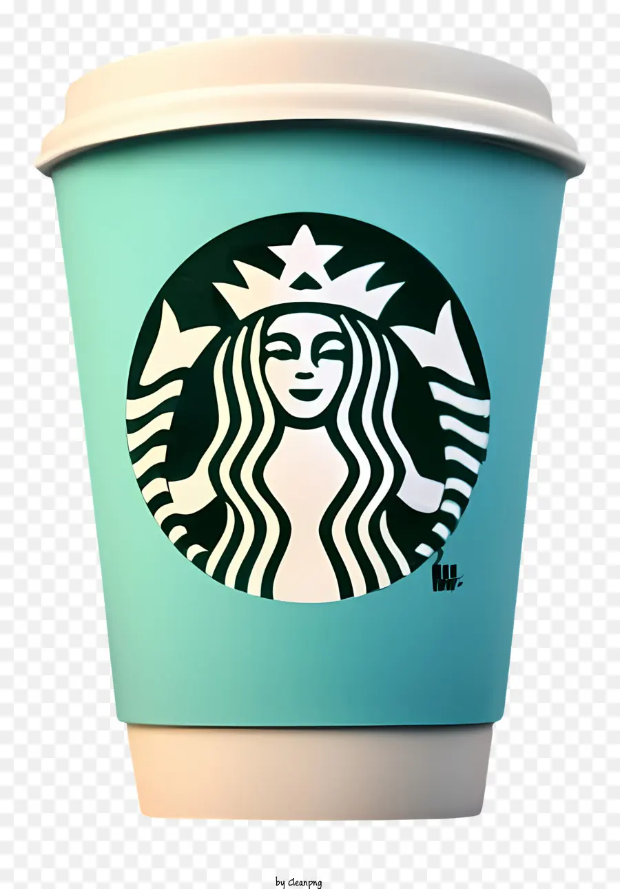 Kaffeetasse - Realistischer blauer Tasse mit Starbucks -Logo -Krone