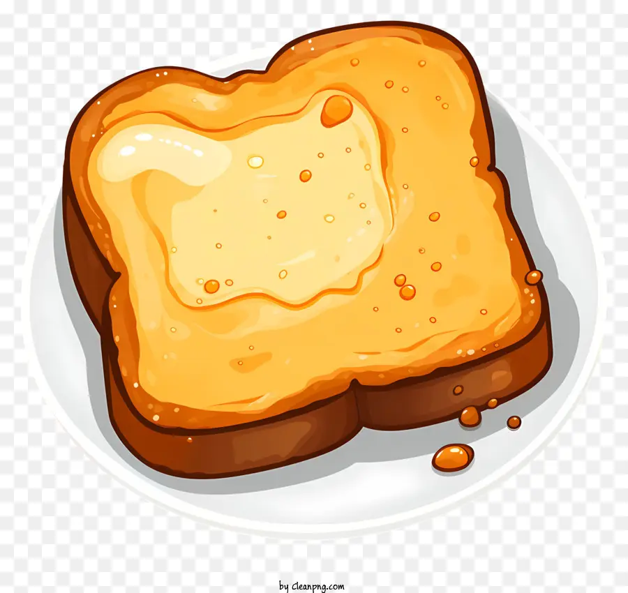 nền trắng - Bánh mì nướng hình tam giác vàng với bơ tan chảy