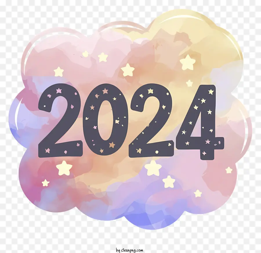 Ngôi sao nghệ thuật trừu tượng đầy màu sắc đầy màu sắc - Đám mây rực rỡ, mơ màng với năm 2022 được viết bên trong