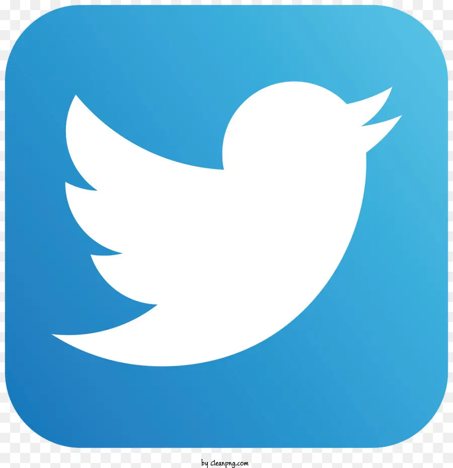 social media Symbol - Minimalistischer weißer Twitter -Vogel auf blauem Hintergrund