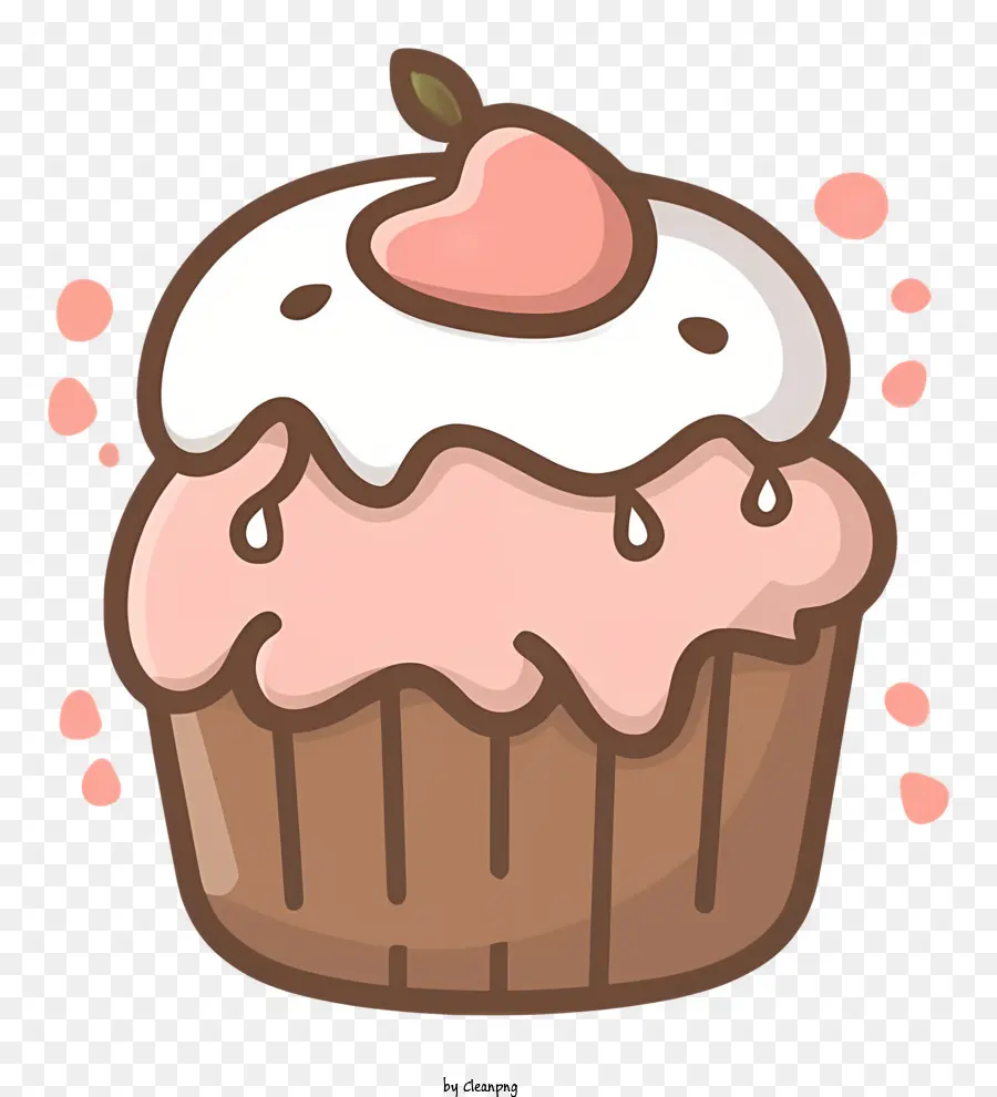 parole chiave cupcake al cioccolato glassa bianca glassa rosa ciliegia - Cupcake al cioccolato con glassa bianca e rosa, ciliegia