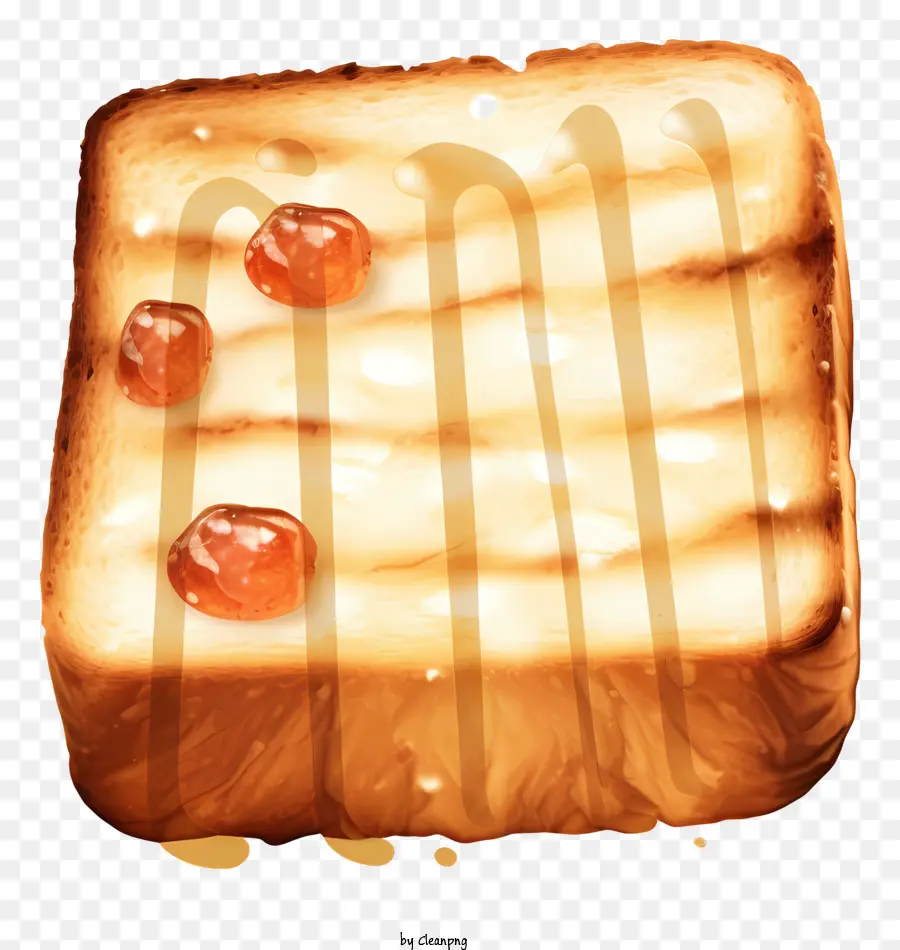 Toast Golden sciroppo gelatina che gocciola colazione - Lo sciroppo d'oro o la gelatina gocciolano sul toast