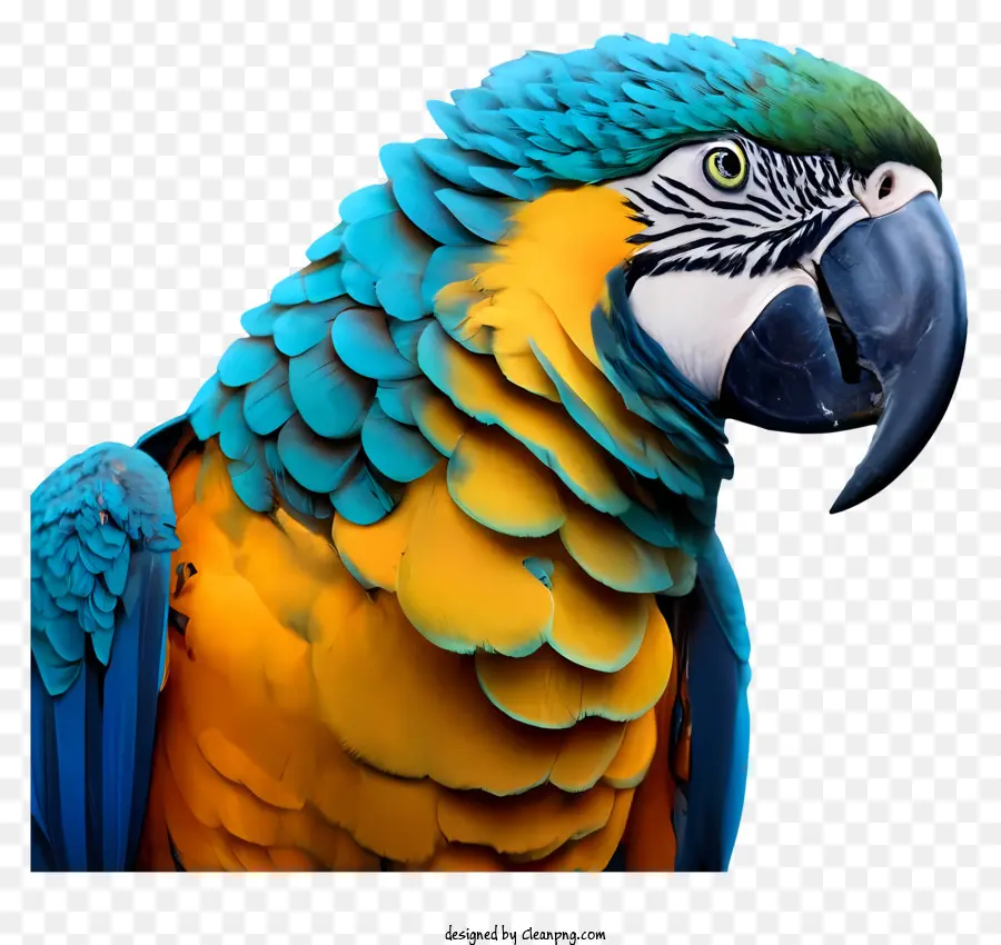 Papagei farbenfroher Papagei blau grün gelber Papagei - Farbenfroher Papagei mit offenem Schnabel und Spreizflügeln