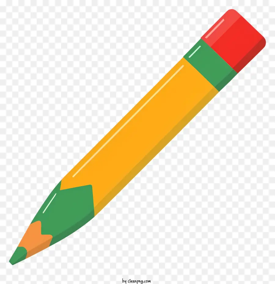 Bleistiftrotler Schreiben Utensilentzeichnung Skizzieren - Realistisches Bild eines gelben Bleistifts mit Radiergummis