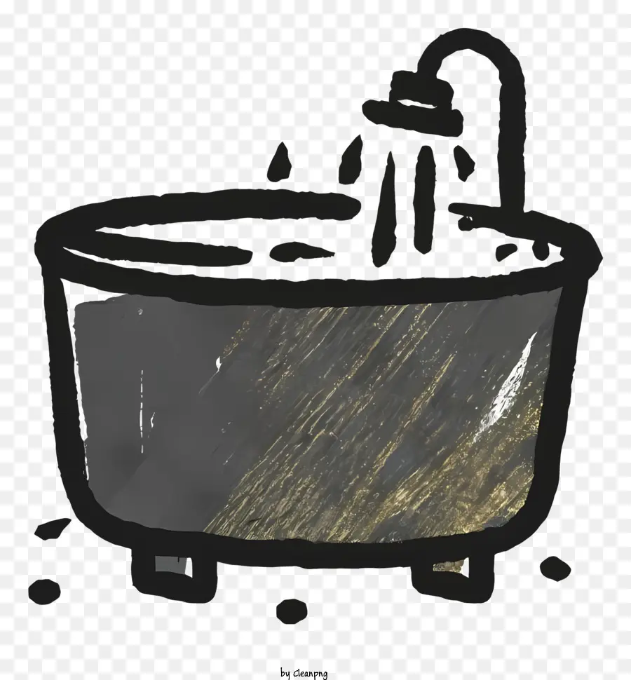Acqua del rubinetto metallico a rubinetto della vasca da bagno - Immagine semplice di una vasca da bagno in metallo marrone