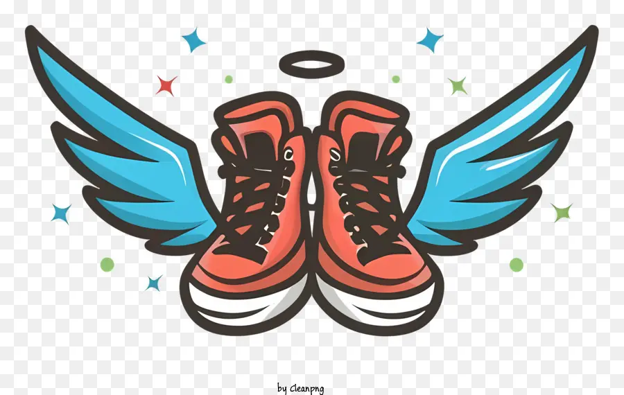 scarpe rosse e blu scarpe ad ala d'angelo con scarpe di piume con ali calzature angeliche - Scarpe rosse e blu con ali di angelo