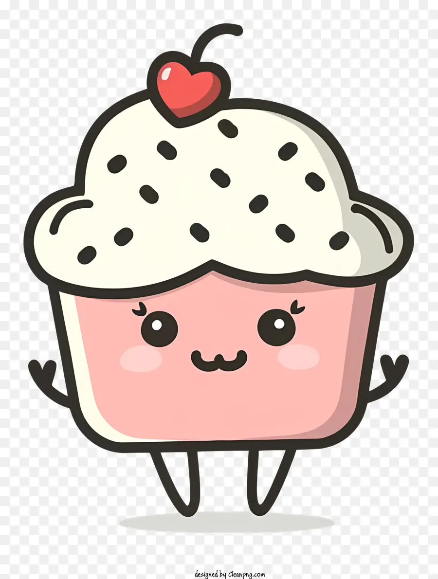 vương miện - Cupcake dễ thương với anh đào, vương miện và nụ cười