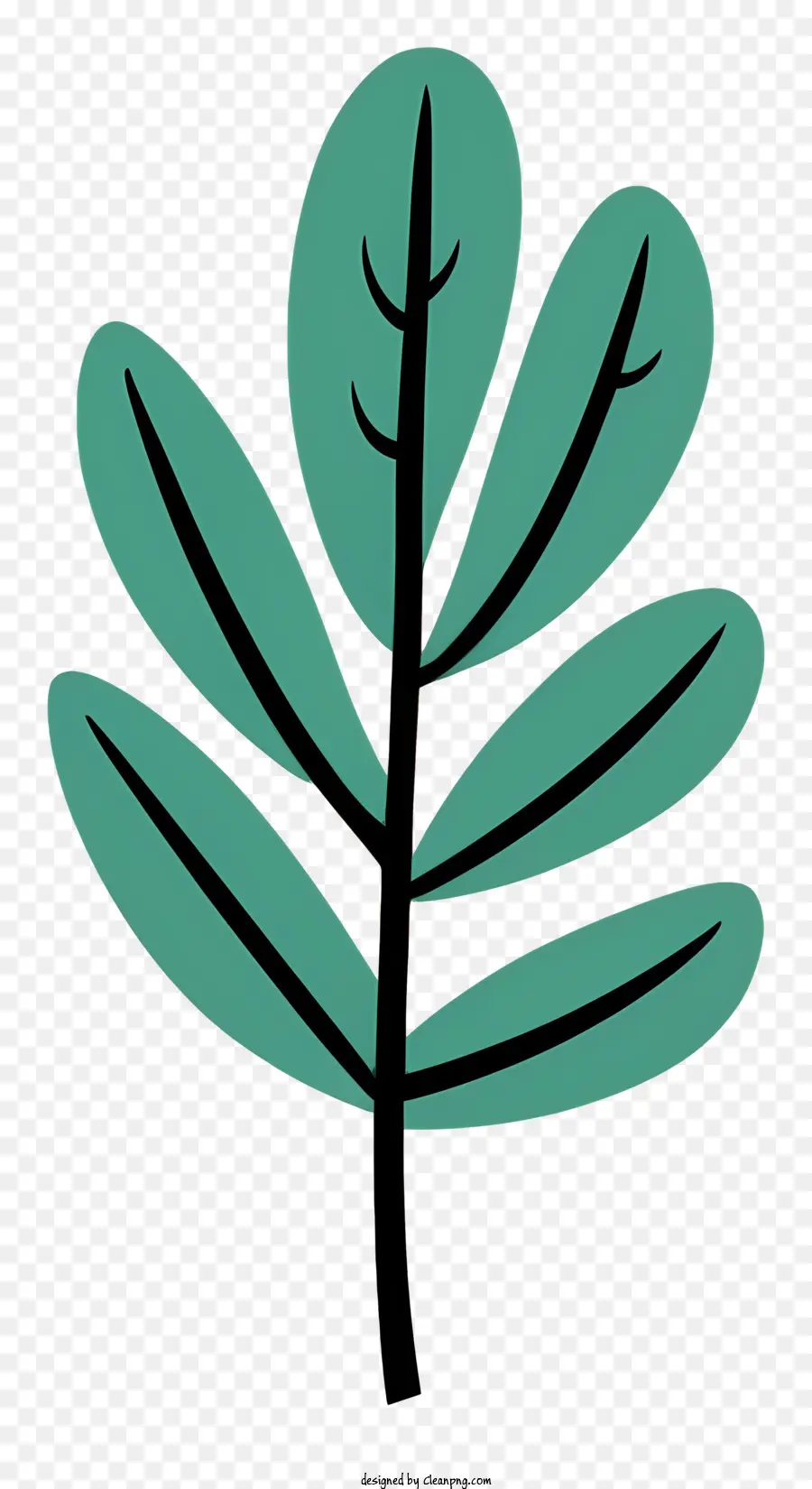 pianta a foglia verde foglie piccole foglie design piatto nessuna ombre senza ombreggiatura - Pianta a foglia verde con piccole foglie, design piatto