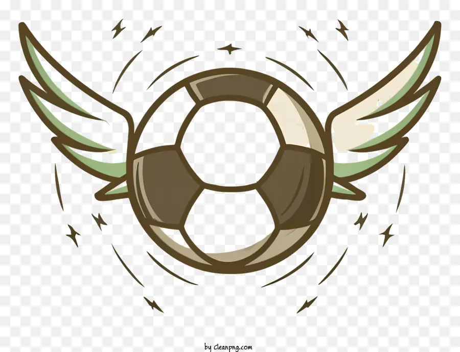 geflügelter Fußballkugel Brown Soccer Ball Lightning Bolt Wings Dynamic Sports Ball Soccer mit Flügeln - Dynamischer Fußballkugel mit Flügeln und Blitzbolzen