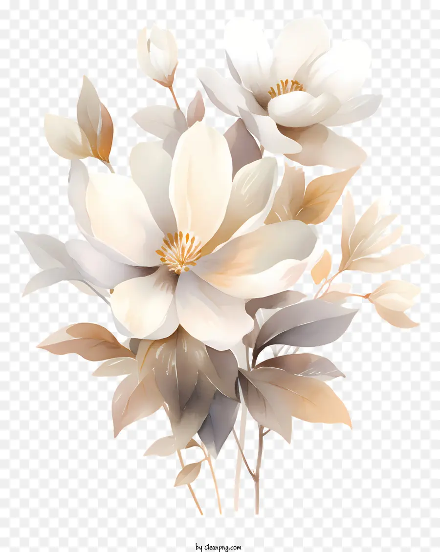 Fiori bianchi bouquet sfondo nero sfondo ampio fiori varietà di forme e dimensioni - Bouquet bianco di diversi fiori su sfondo nero