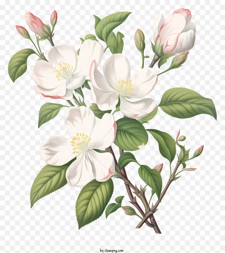 Cây có hoa trắng lá xanh lá cây khỏe mạnh, thân cây thẳng của lá xanh - Hình ảnh thực tế của cây khỏe mạnh với hoa trắng