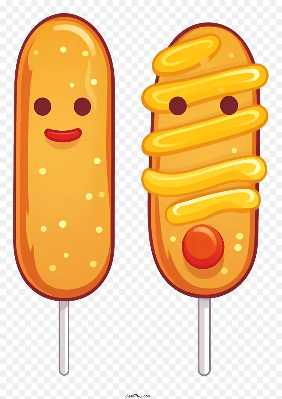 stick with waffle yellow waffle baked good stick cartoon image clear and defined details
