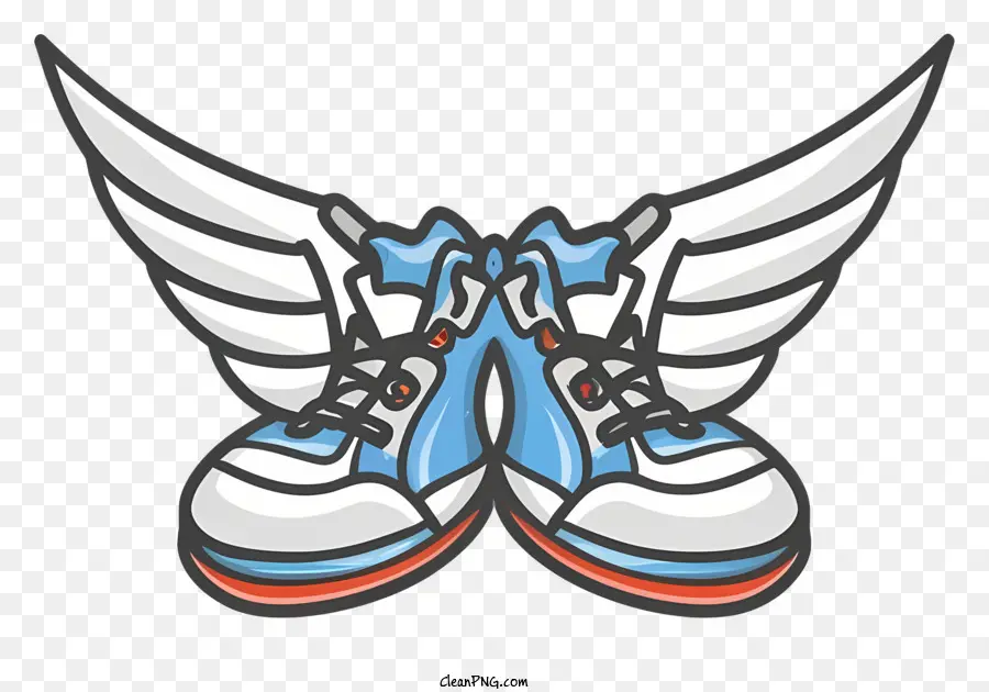Turnschuhe schnürte Schuhe weißer weißer Streifen blau und weiße Akzente - Schwarz -Weiß -Turnschuhe mit Wingtip -Design