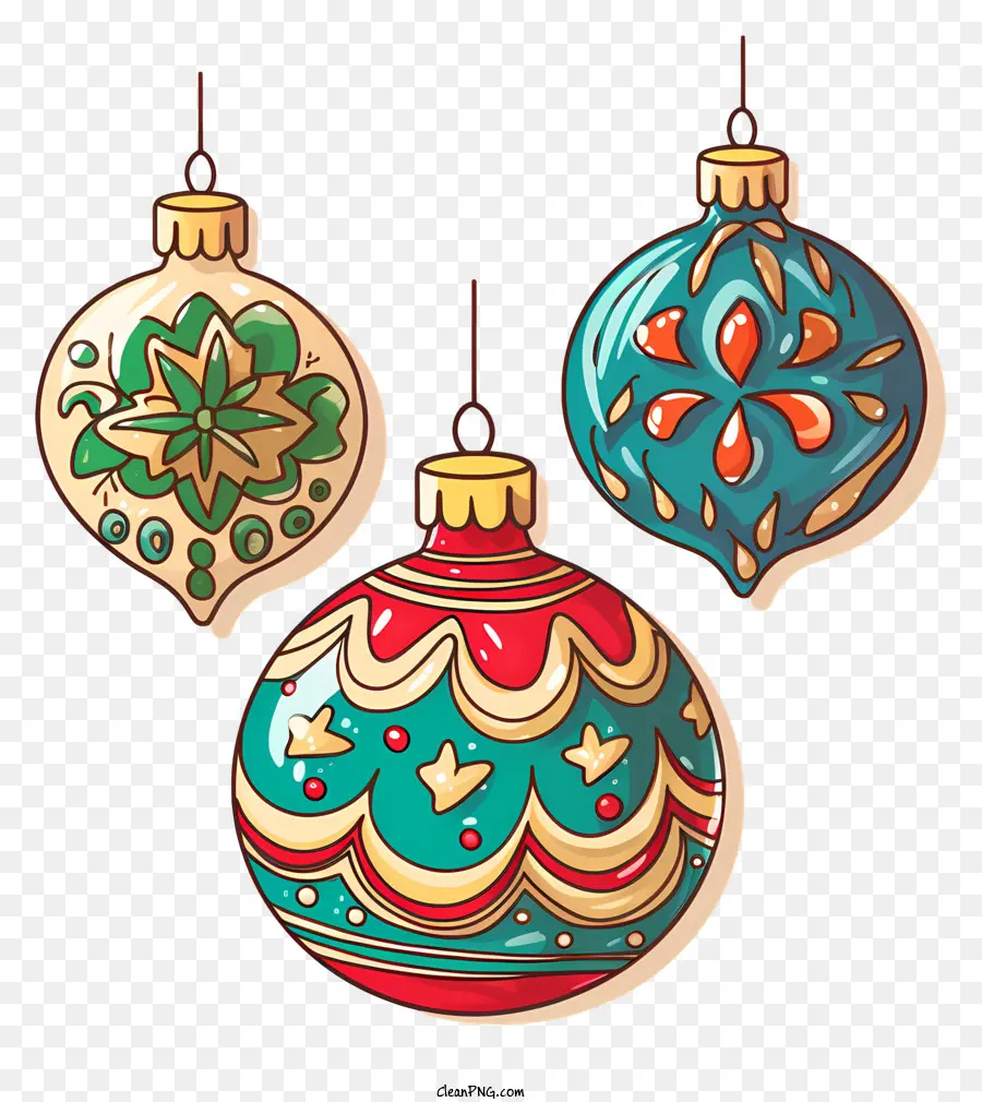 ornamenti di natale - Ornamenti di Natale colorati di vetro con design intricati
