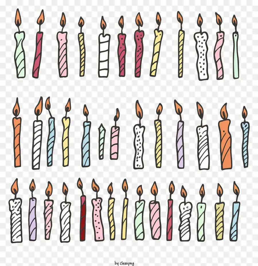 Kerzenkerzenarrangement Kerzenfarben Kerzenbeleuchtung Kerze Zeichnung - Zeuchte Kerzen in verschiedenen Farben auf schwarzem Hintergrund