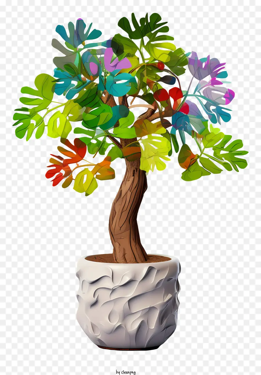 albero bonsai - Albero bonsai colorato fatto di carta su pentola