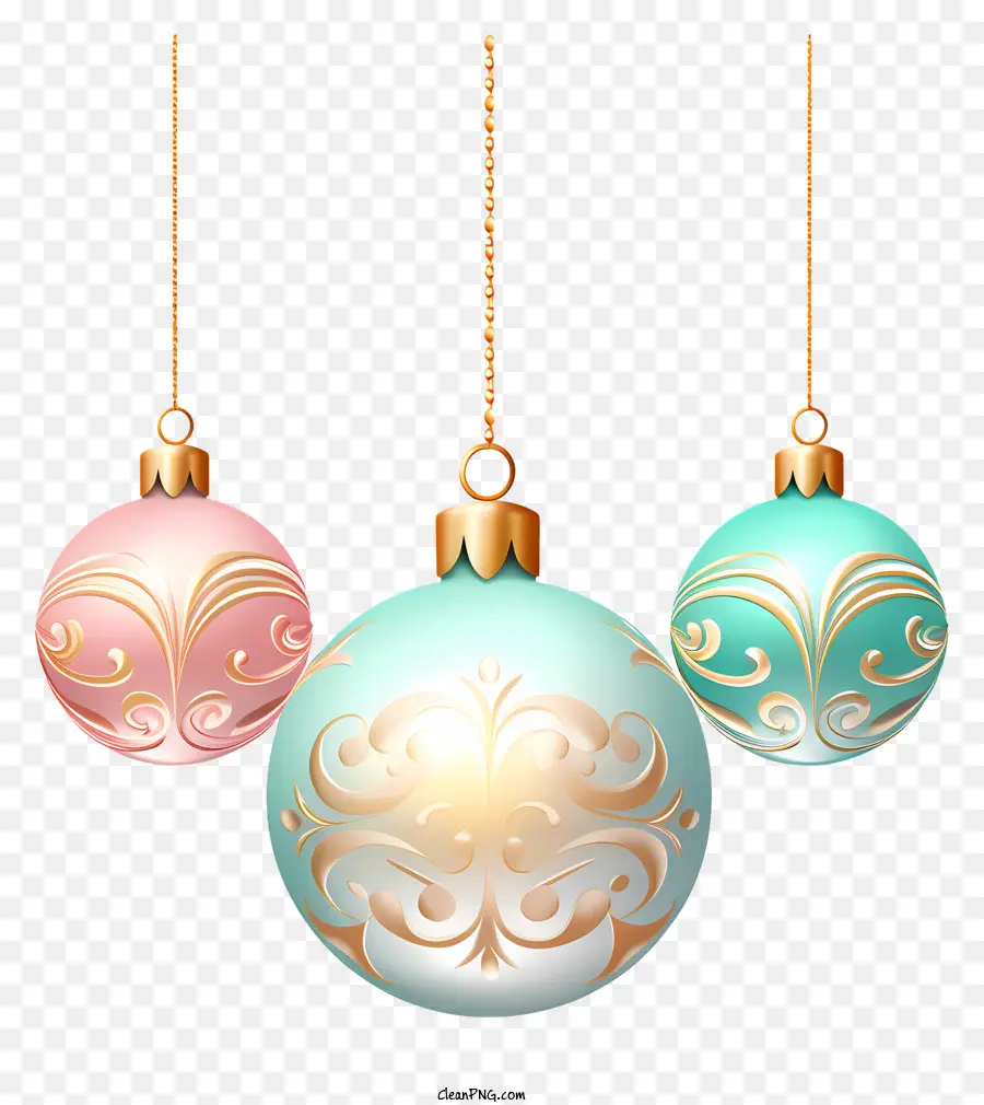 palle di natale - Palle di Natale festive in blu, verde e oro
