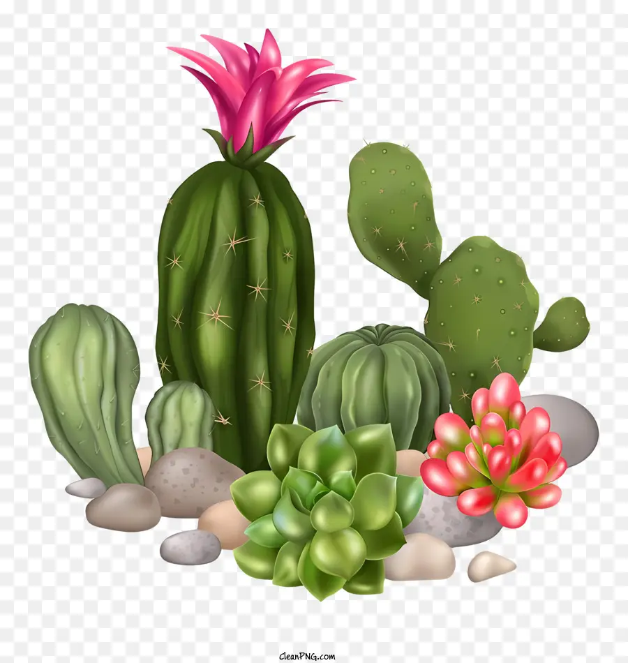 piante di cactus piante succulente piante desertiche apparentemente di giardinaggio all'aperto - Piante di cactus nel deserto naturale che imposta all'aperto