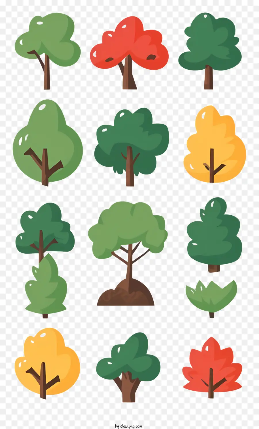 Bäume Farben Farbtöne hohe Bäume Breite Bäume - Herbstbäume in verschiedenen Farben und Größen