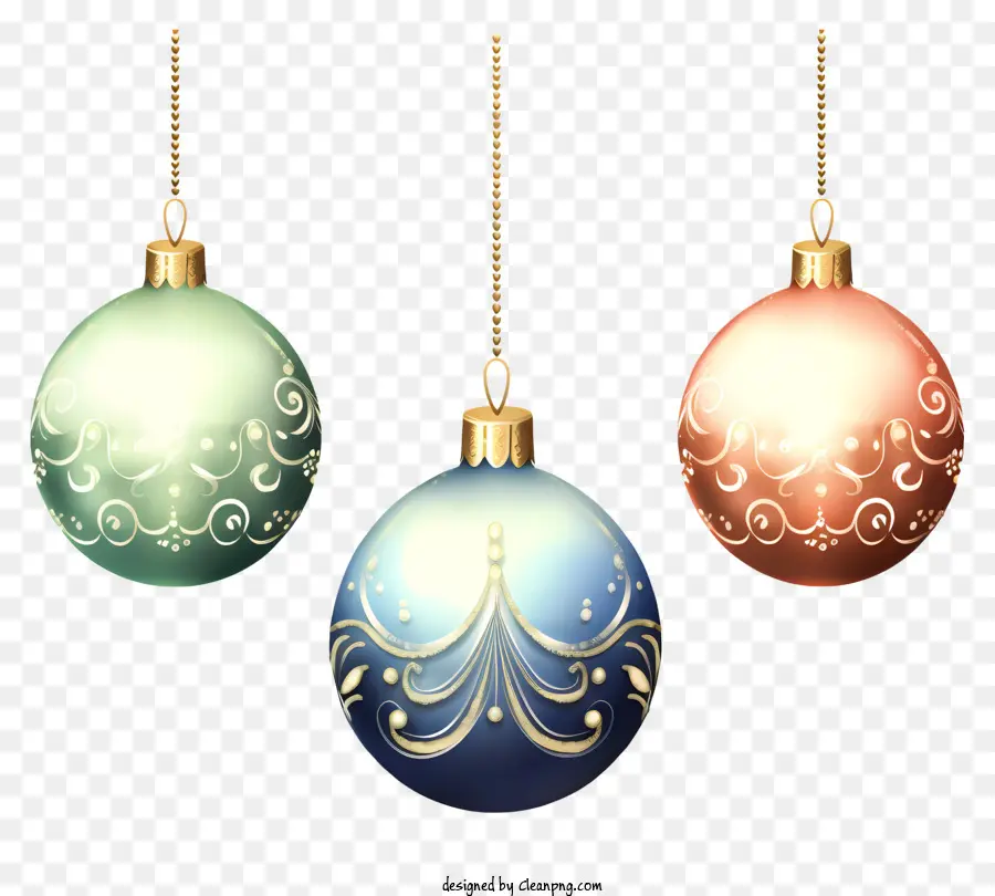 ornamenti di natale - Ornamenti natalizi festivi appesi su sfondo nero