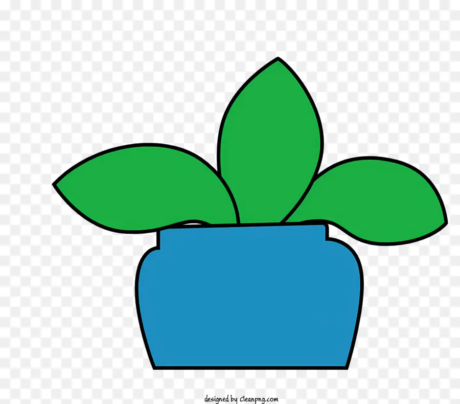 Topfgrüne Pflanze Blau Keramik kleiner Topf glatt und glänzend - Kleiner blauer Topf mit gesunder grüner Pflanze