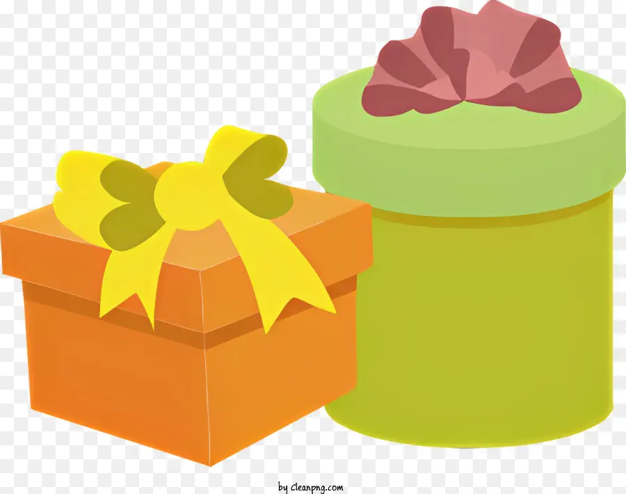 Geschenkkästen Schachtel mit Bogen Schwarz Hintergrund Geschenkverpackung Gegenwart Boxen - Grafik: 2 Kisten mit Schleifen auf Schwarz