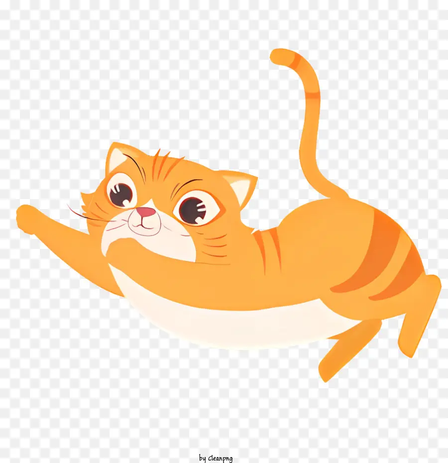 süße orangefarbene Katzen -Cartoon -Bild weißer Fleck auf Gesicht spielerischer Katze fröhliche Katze - Süße verspielte orangefarbene Katze mit weißem Fleck