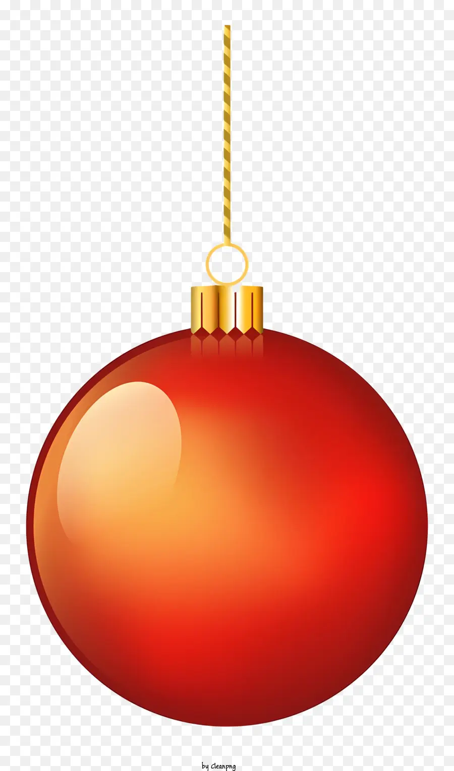 Ornamento di natale - Ornamento di Natale rosso sulla catena dorata, finitura brillante