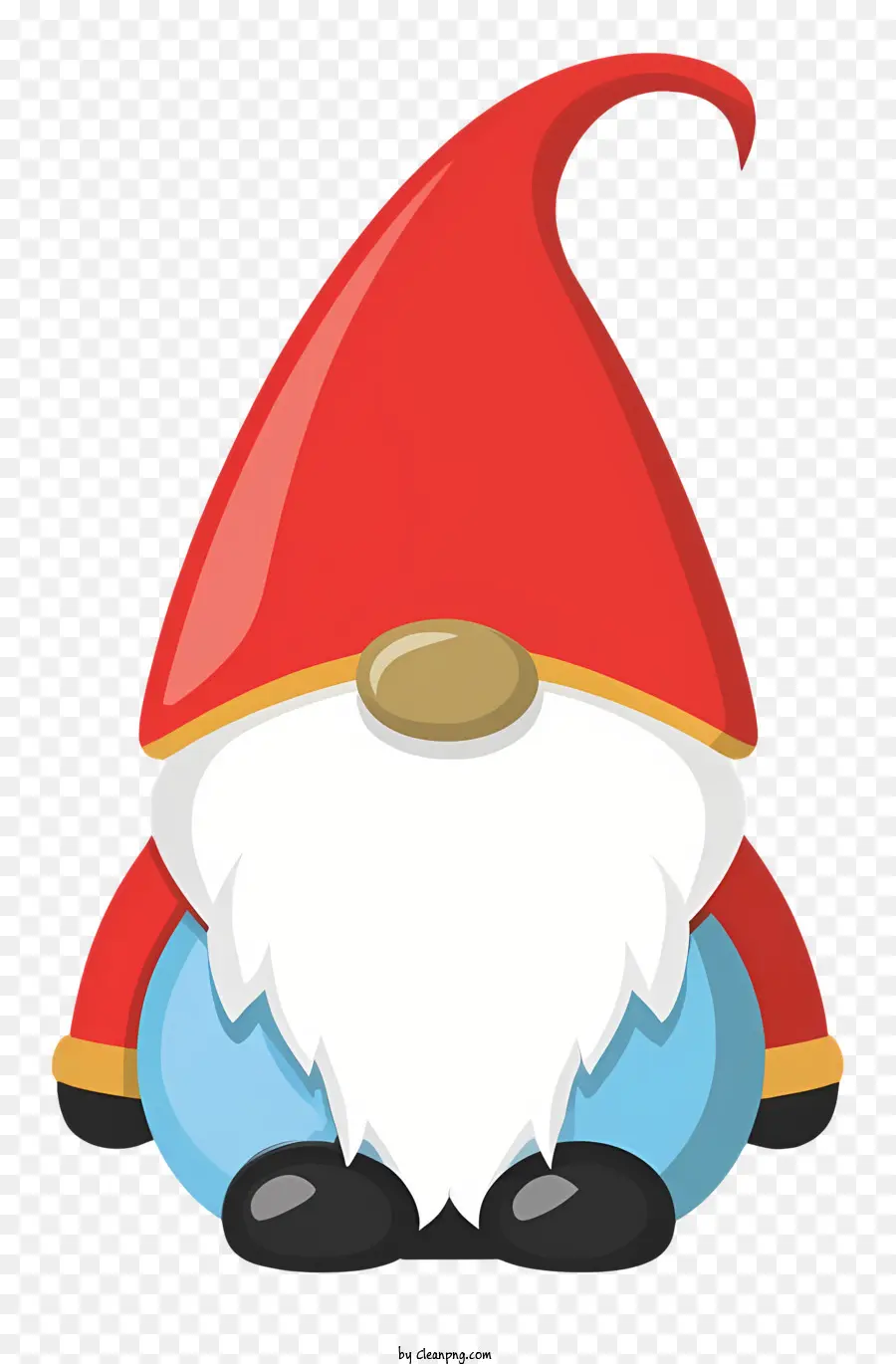 gnome nhân vật râu đỏ quần xanh áo sơ mi trắng mũ - Anime gnome nhân vật với bộ râu đỏ và quần áo màu xanh
