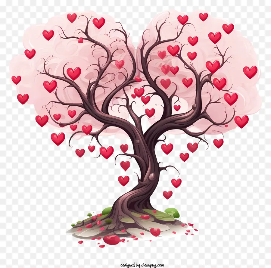 amore albero - Albero con tronco a forma di cuore, circondato dall'amore