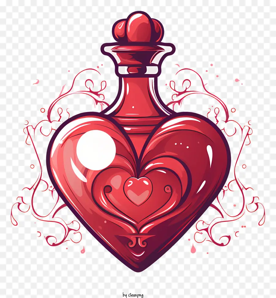 chai nước hoa hình trái tim chai chai thủy tinh nút nút chai màu đỏ chất lỏng - Chai hình trái tim cổ điển lãng mạn với chất lỏng màu đỏ