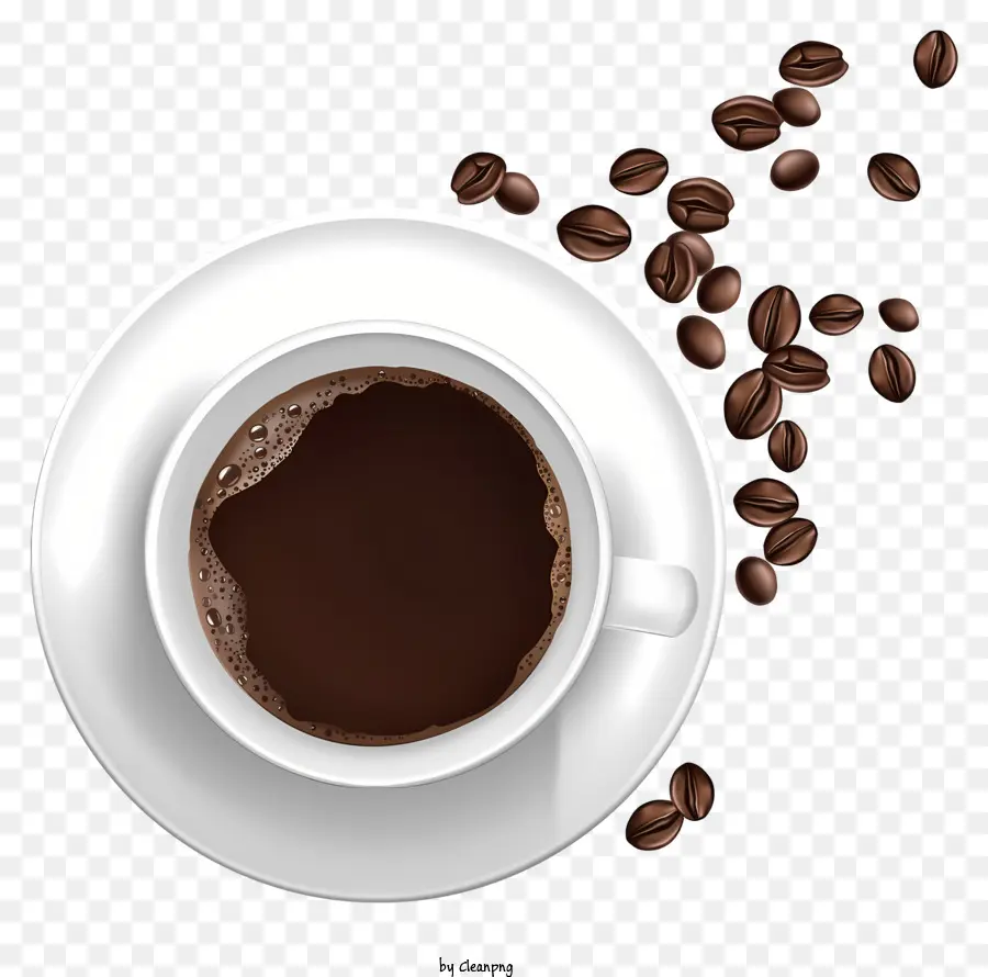schwarzer Kaffee - Hochwertiges Bild von schwarzem Kaffee auf Untertasse