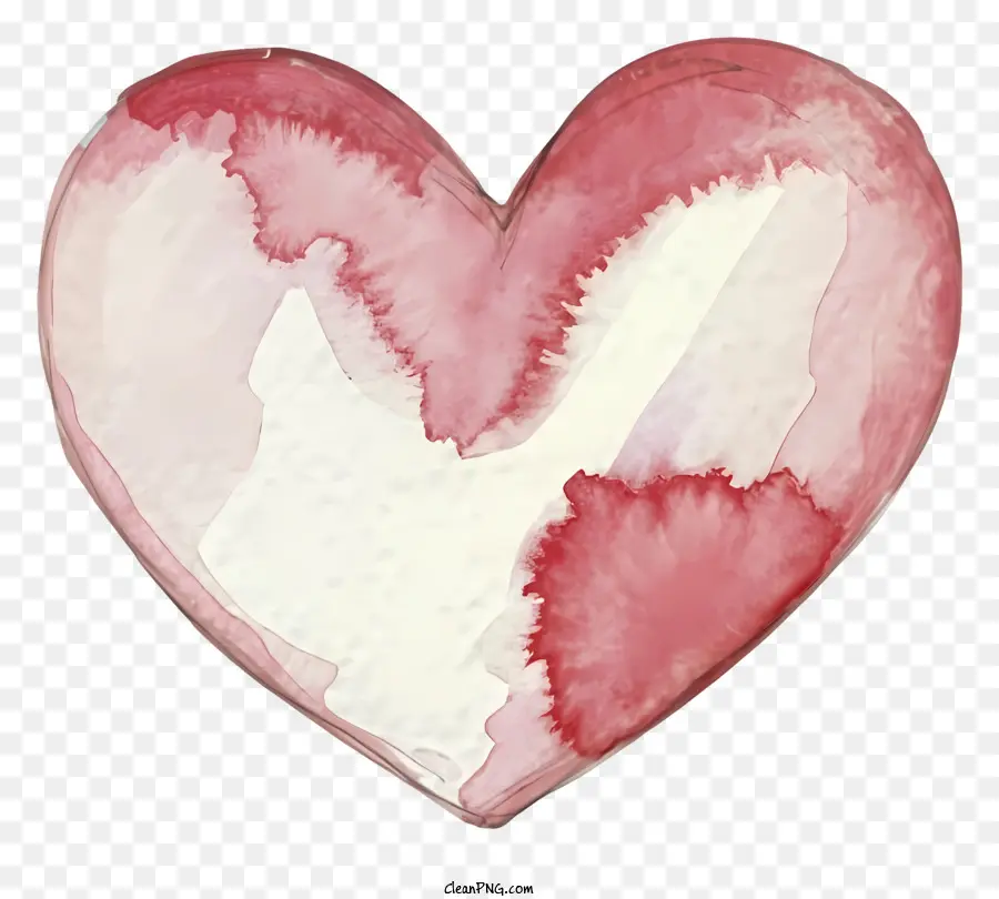 biểu tượng tình yêu - Trái tim trừu tượng làm bằng sơn màu đỏ và trắng